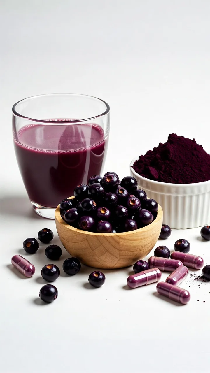 Acai Frucht: Vergleich der verschiedenen Konsumformen — frisch, Pulver, Kapsel